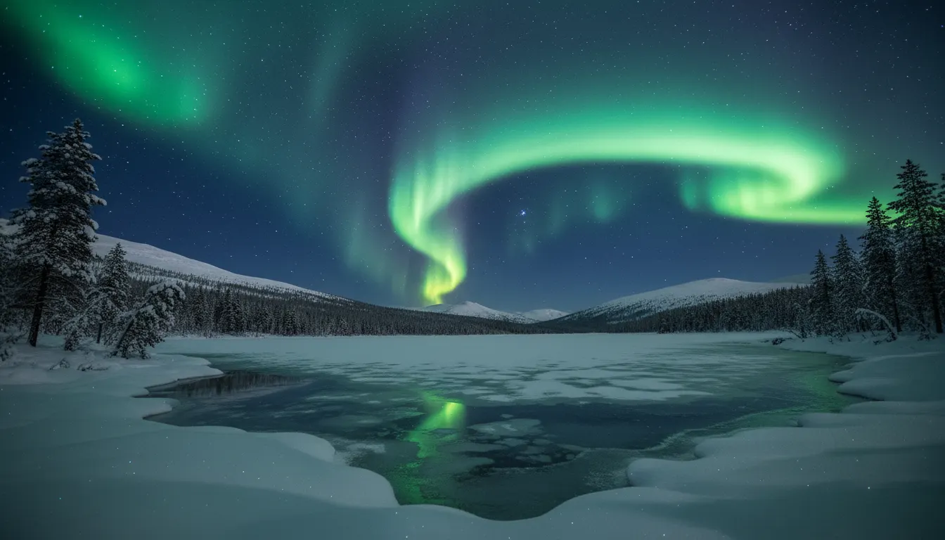 Northern Lights aurora borealis Finnish Lapland