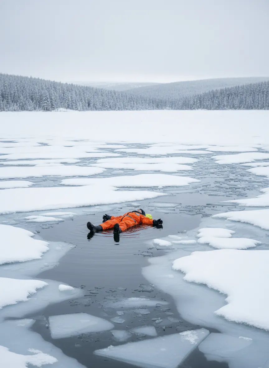 Ice Floating in Arctic Lake