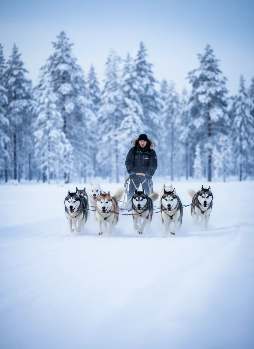 Husky Safari at Sunrise